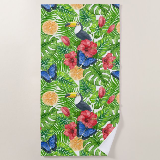 Serviette De Plage Motif tropical (Devant)
