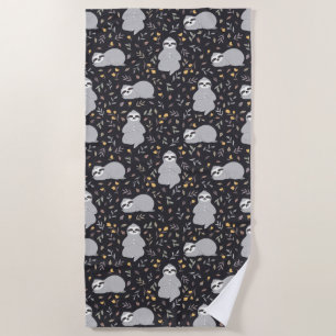 Serviette De Plage Motif tropical de paresse de bébé