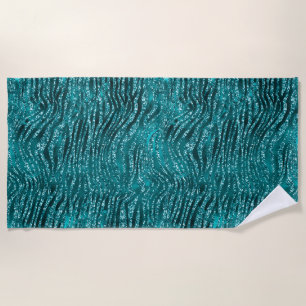 Serviette De Plage Motif turquoise Ombre Glam Parties scintillant Tig