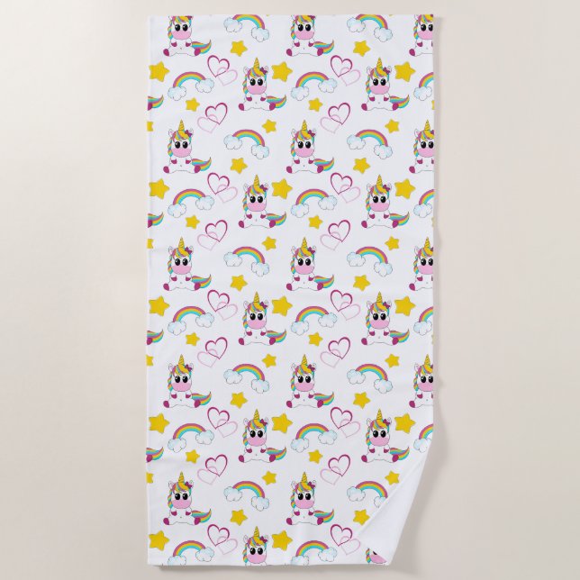 Serviette De Plage Motif Unicorn (Devant)