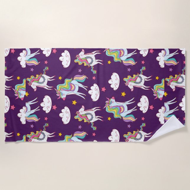 Serviette De Plage Motif Unicorn Funny Magic Horse (Devant)