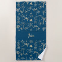 Motif vacances plage et votre nom en beige