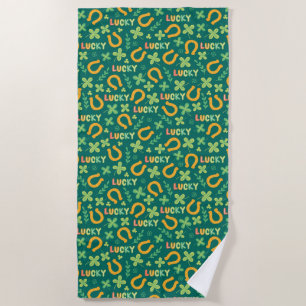 Serviette De Plage Motif vert CHANCEUX irlandais