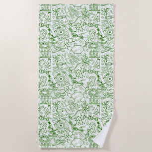 Serviette De Plage Motif vert de biologie