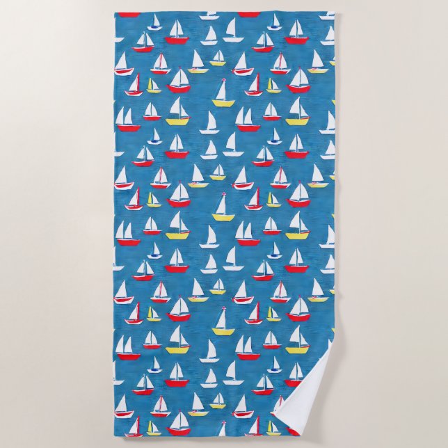 Serviette De Plage Motif voilier (Devant)