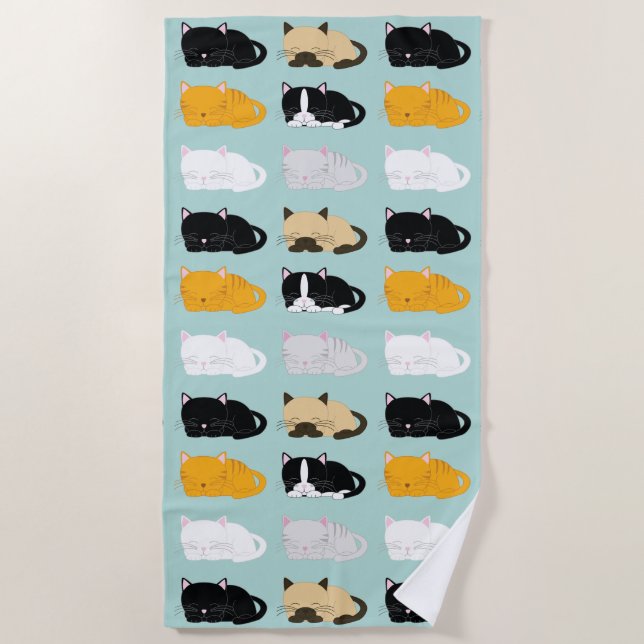 Serviette De Plage Motif Whimsical Cats (Devant)