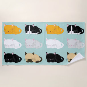 Serviette De Plage Motif Whimsical Cats