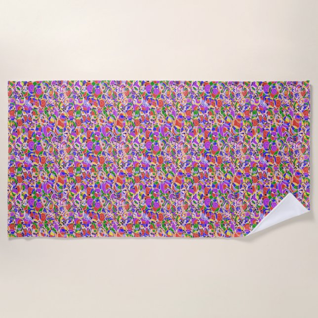 Serviette De Plage Motifs abstraits de couleur pastel (Devant)