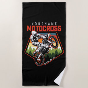 Serviette De Plage Motocross Racing Personnalisé Dirt Bike Trail Ride