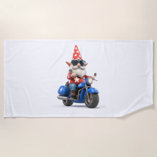 Serviette De Plage Motocyclette américaine Gnome