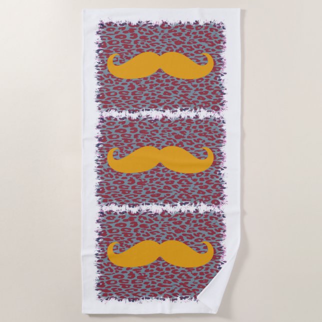 Serviette De Plage Moustache drôle #15 (Devant)
