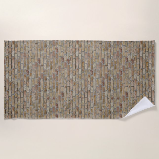 Serviette De Plage Mur de briques brunes Un design original  (Devant)