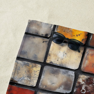 Serviette De Plage Mur en brique coloré