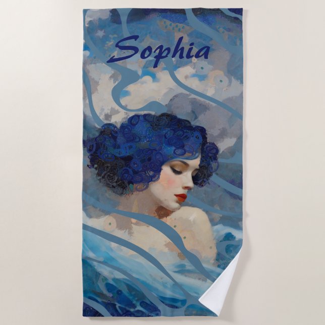 Serviette De Plage Murmur de la Déesse de l'Océan (Devant)