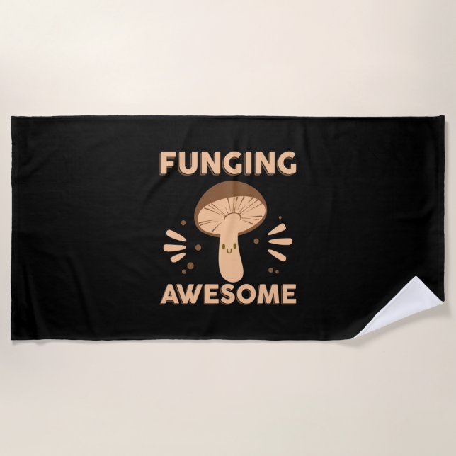 Serviette De Plage Mushroom Hunter Funginf Awesome (Devant)