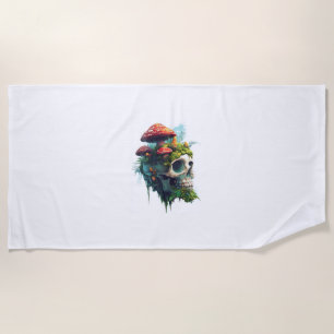 Serviette De Plage Mushroom Skull Grove