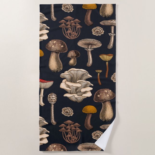 Serviette De Plage Mushrooms sauvages (Devant)