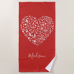 Serviette de plage musicale faite sur commande de