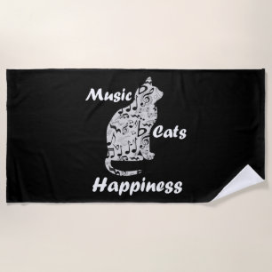 Serviette De Plage Musique et chats est une citation du bonheur
