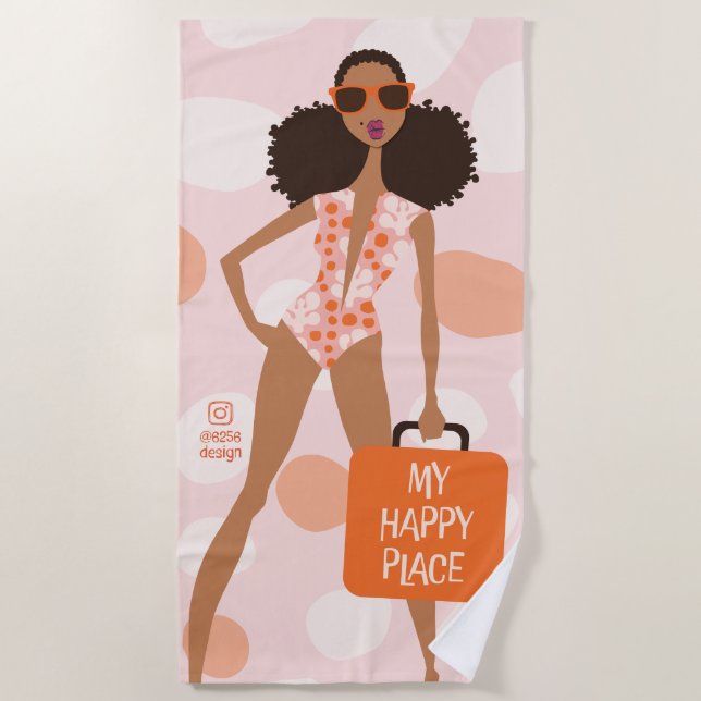 Serviette De Plage My Happy Place Beach Towel (Devant)