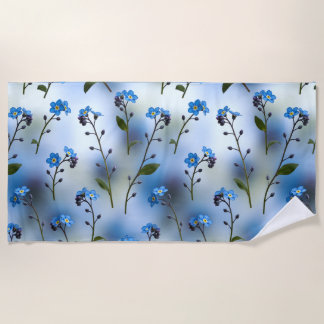 Serviette De Plage Myosotis délicats en bleu aéré