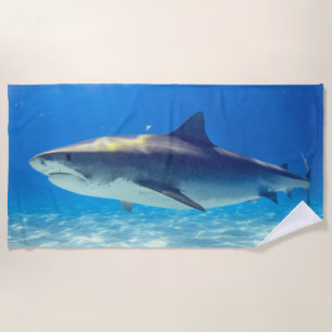 Serviette De Plage Nage des requins Eau bleue