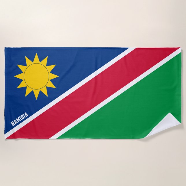 Serviette De Plage Namibie Drapeau splendide patriotique (Devant)