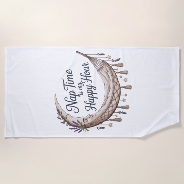 Serviette De Plage Nap Time Is My Happy Hour (Devant)
