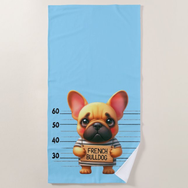 Serviette De Plage Naughty French Bulldog (Devant)