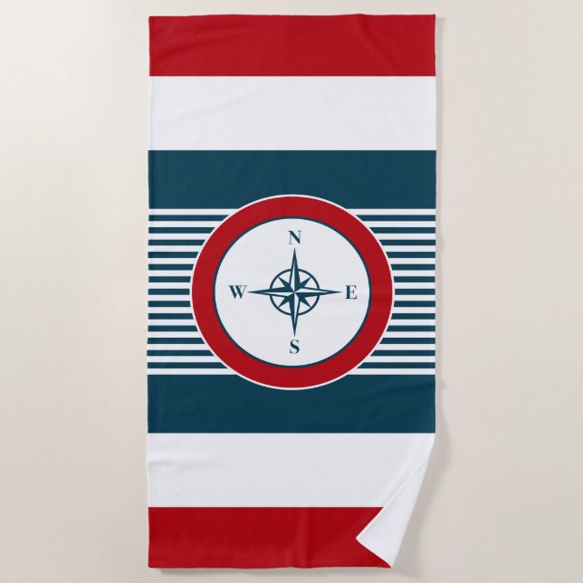 Serviette De Plage Nautical design (Devant)