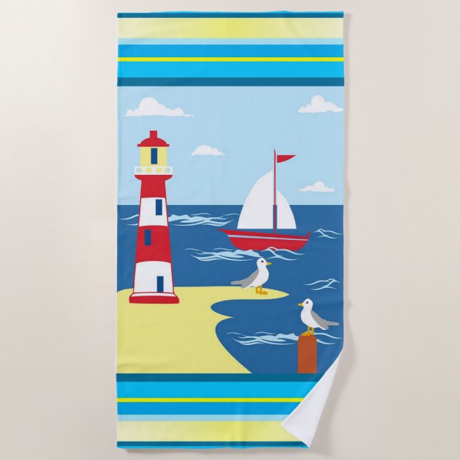 Serviette De Plage Nautique (Devant)
