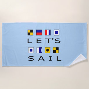 Serviette De Plage Naviguons sur des drapeaux marins colorés