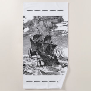 Serviette De Plage Navire Vintage Pirate