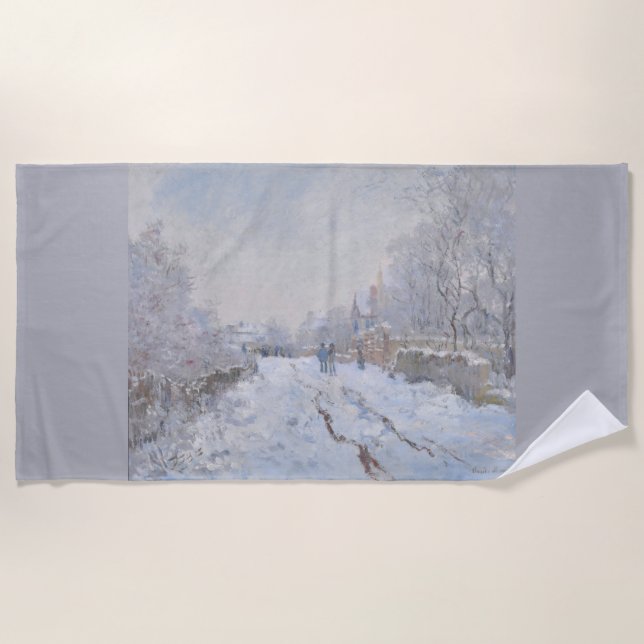 Serviette De Plage Neige à Argenteuil (par Claude Monet) (Devant)