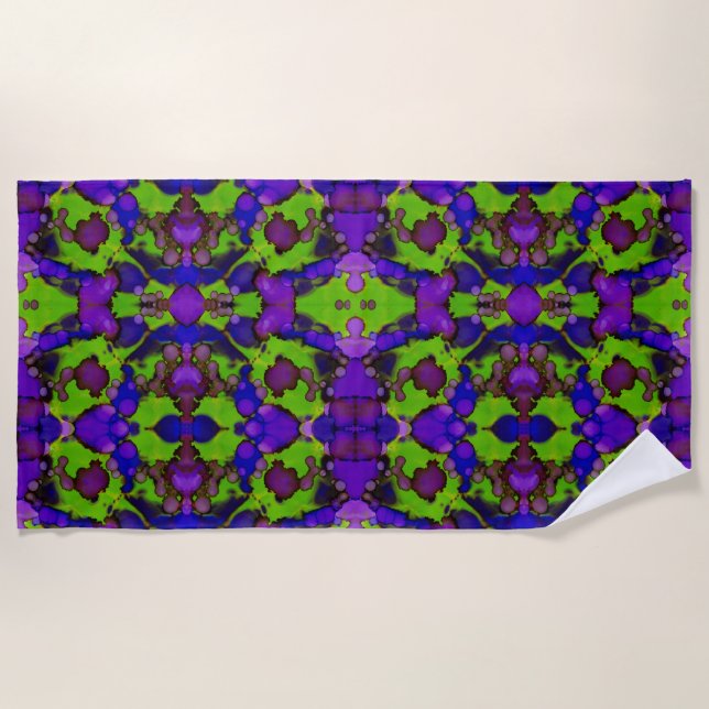 Serviette De Plage Neon Bloomstorm (Devant)