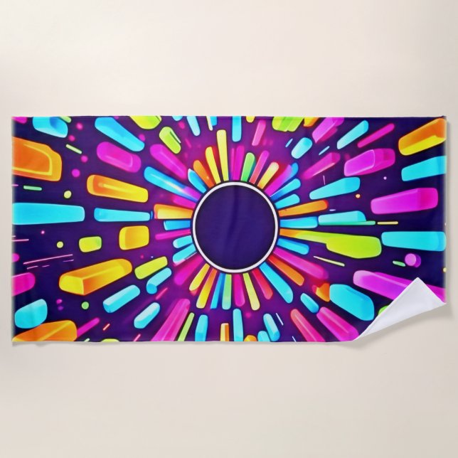 Serviette De Plage Neon Dreamscape : Un voyage psychédélique (Devant)