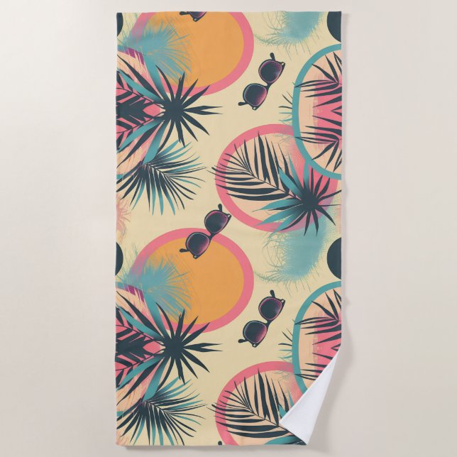 Serviette De Plage Neon Horizon Oasis Beach Towel (Devant)