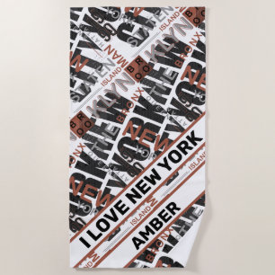 Serviette De Plage Neon Pulse de New York