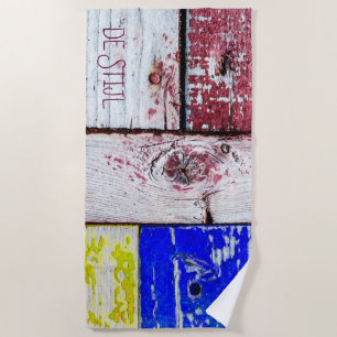 Serviette De Plage Néoplasticisme amusant style d'art en bois personn