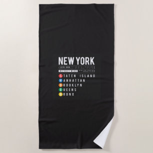 Serviette De Plage New York 5 Boroughs