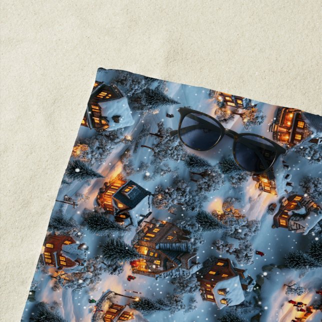 Serviette De Plage Night Before Christmas - Twilight Serenity  (En situation)