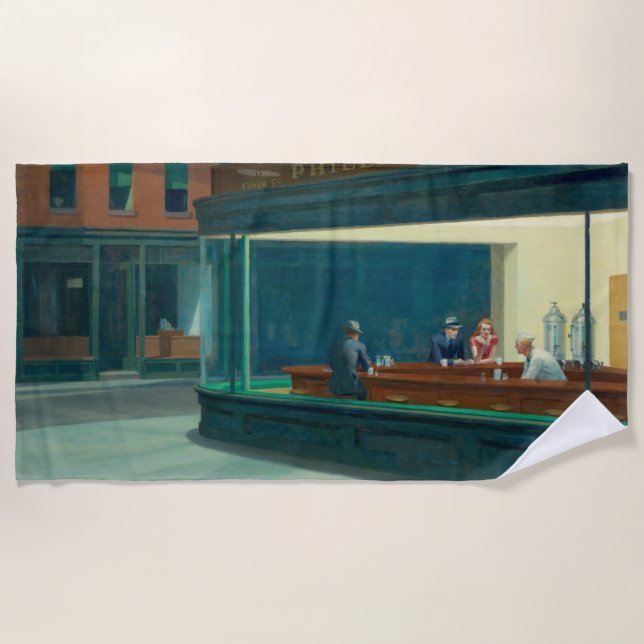 Serviette De Plage Nighthawks 1942 d'Edward Hopper (Devant)