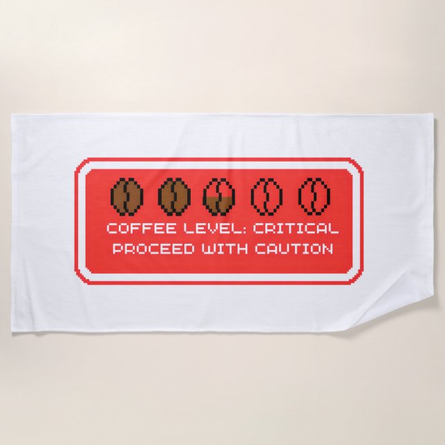 Serviette De Plage Niveau de café critique (Devant)
