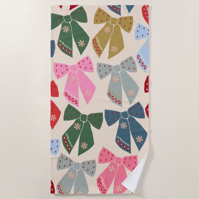 Serviette De Plage Noël Bows Coquette (Devant)