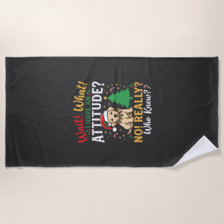 Serviette De Plage Noël drôle attitude chien vacances