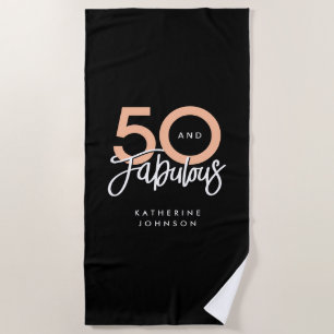 Serviette De Plage Noir 50 et fabuleux moderne 50e anniversaire