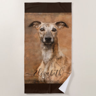 Serviette De Plage Nom d'ajout de Whippet Dog