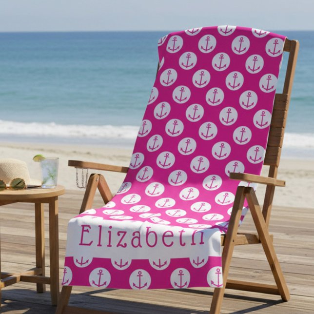 Serviette De Plage Nom de coutume nautique (Créateur téléchargé)