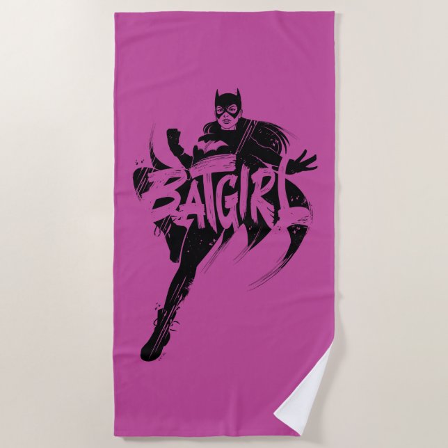 Serviette De Plage Nom de la brosse d'encre Batgirl (Devant)