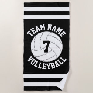 Serviette De Plage Nom de l'équipe de volley-ball personnalisée et nu